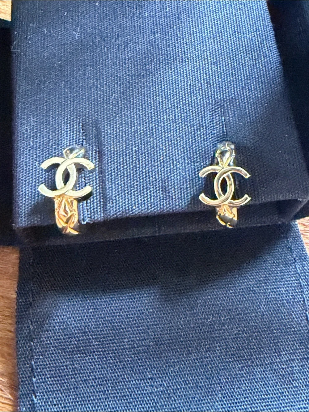 CHANEL Gold Hoop CC Emblem Earrings - Picture 2 of 8